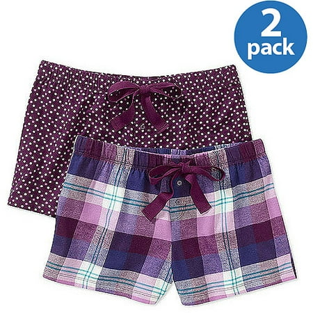 Women's Plus Flannel Sleep Shorts 2-pack