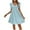 Light Blue, variant on HVOBTTY Summer Casual Short Sleeeve Dresses for Women, Women's Fashion Casual withSummer Solid Color Dress-Neck Dresses White, L