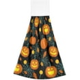 thumbnail image 2 of GZHJMY Halloween Pumpkin Hanging Kitchen Towels Set of 2, Scary Pumpkin Lamp Spider Web Hand Tie Dish Tea Towels with Loop Fast Drying for Bathroom Kitchen Home Decor, 2 of 7