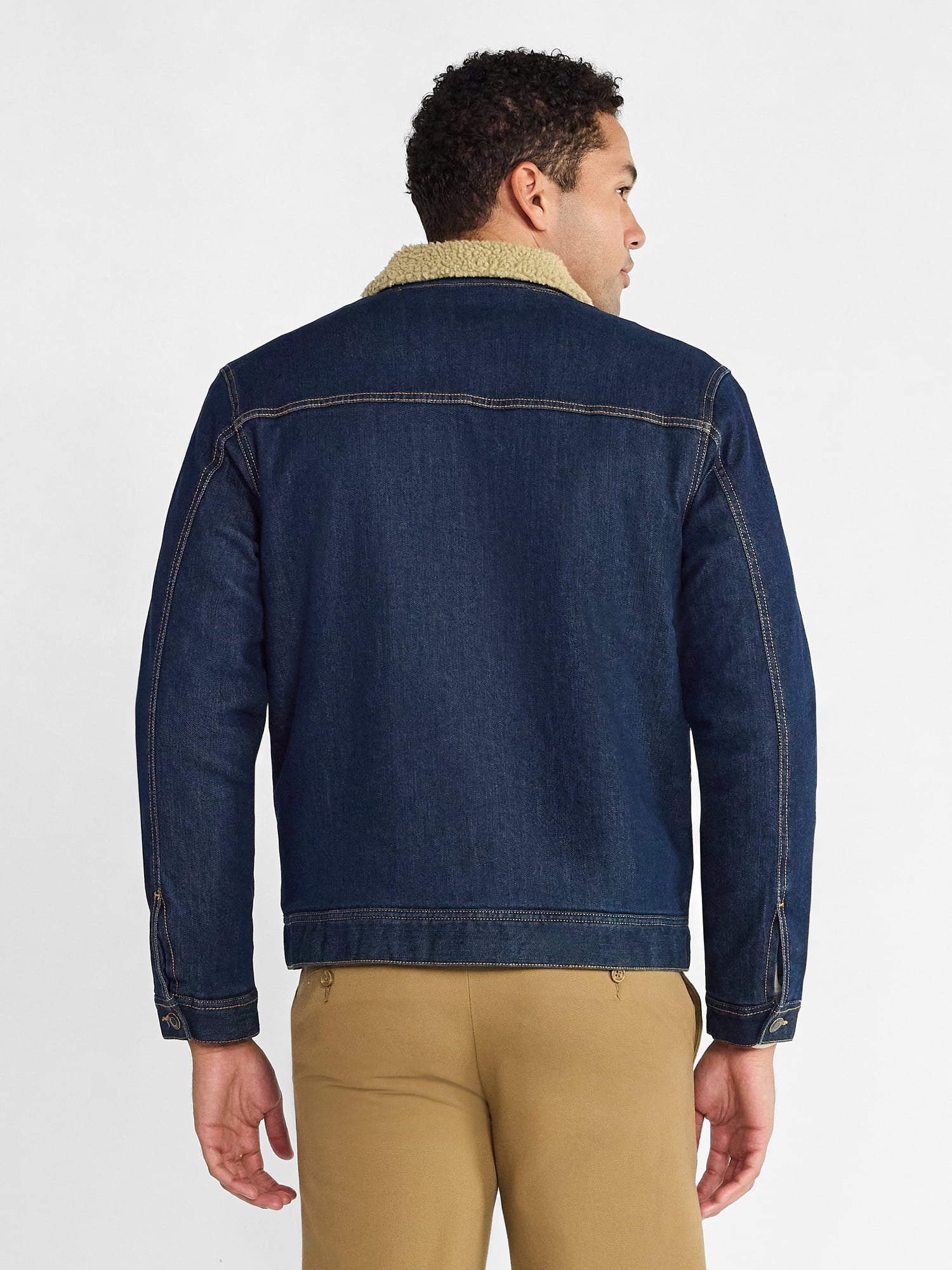 George Men's and Big Men's High Pile Denim Trucker Jacket, Size S-3XL