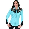 thumbnail image 2 of Scully Western Womens Turquoise Polyester L/S Horseshoe Western Shirt XL, 2 of 2