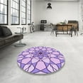 thumbnail image 4 of Ahgly Company Machine Washable Indoor Square Transitional Blossom Pink Area Rugs, 5' Square, 4 of 7