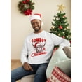 thumbnail image 2 of Cowboy Christmas Bull Holiday Men's Sweatshirt, 2 of 4