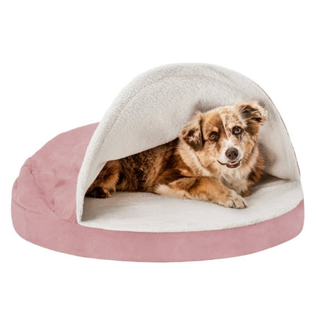 UPC: 0815181028817 | FurHaven Pet Products Faux Sheepskin Snuggery Orthopedic Pet Bed for Dogs & Cats – Pink  35  Base