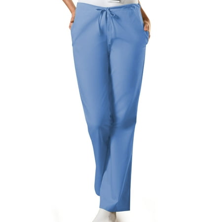 

Cherokee Workwear Women s Scrubs Pant Natural Rise Flare Leg Drawstring 4101