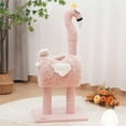 thumbnail image 2 of ShadeMart Flamingo Cat Scratching Post - Plush & Sisal Climbing Tower with Bell Toy for Kittens, 2 of 5
