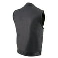 thumbnail image 5 of Milwaukee Leather MLM3510 Men's Black Premium Leather Club Style Vest - Dual Closure Open Neck Motorcycle Rider Vest 6X-Large, 5 of 7