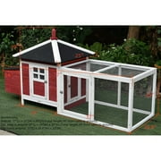 77 Solid Wood Backyard Chicken Coop with 2 Nesting Boxes