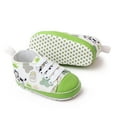 thumbnail image 4 of Dakaela Unisex Baby Boys Girls Shoes Newborn Infant Anti Slip Canvas Sneakers Toddler First Walkers Crib Shoes Green Size 3.5, 4 of 7