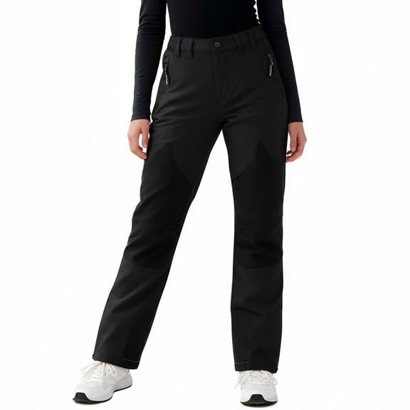 Giftesty Unisex Big Kids Color Block Fleece Lined Multi-Pocket Warm Ski Sports Pants for Winter Outdoor Wear