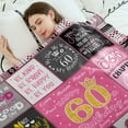 thumbnail image 5 of 60th Birthday Gifts for Women Blanket Gifts Throw Blanket 60th Birthday Decorations 60th Birthday Unique Gifts Birthday Presents for Her Wife Mum Women Soft Flannel Blanket 50"x60", 5 of 6