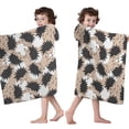 thumbnail image 4 of Black Cute Hedgehog Pattern Hooded Bath Towel，50"x30" for Ages 3 To 12 Kids, Quick Dry Lightweight Soft Microfiber Hood Beach Towel Cover Up for Kids, 4 of 7