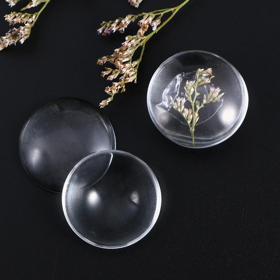 Supvox Jewellery Plate Glass Dome Cabochons Transparent 60 Pcs for Crafts
