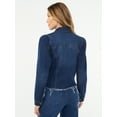 thumbnail image 4 of Sofia Jeans by Sofia Vergara Women's Cropped Fray Hem Jacket with Puff Sleeves, 4 of 6