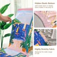 thumbnail image 5 of Yayeee 4 Pack Dining Chair Covers Stretch Parson Chairs Slipcovers Seat Protector, Green Seaside, 5 of 6