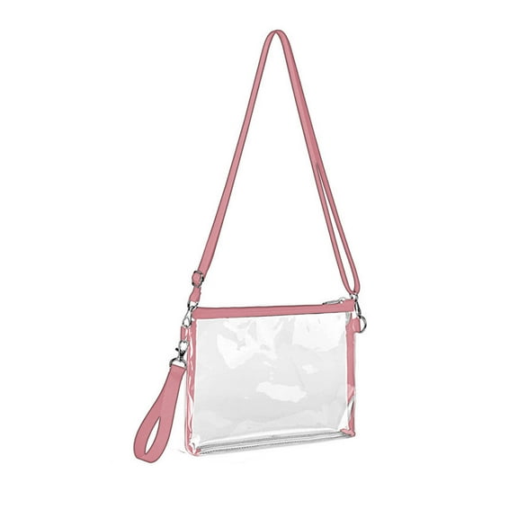 Clear Crossbody Tote Bag Stadium Approved Transparent Handbag for Sports Events Concerts Festivals Game Day