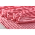 thumbnail image 3 of Pink Ribbed Throw Blanket 50X60 100% Polyester, 3 of 5