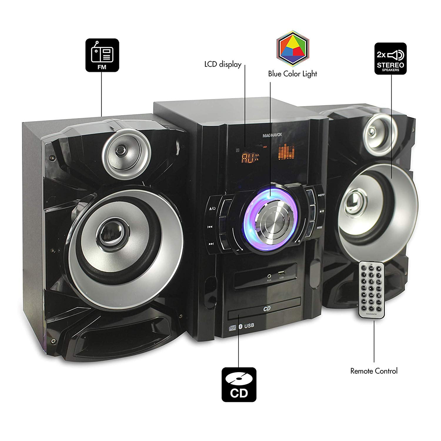 3-Pieces Bluetooth CD Shelf System Magnavox Craig 
