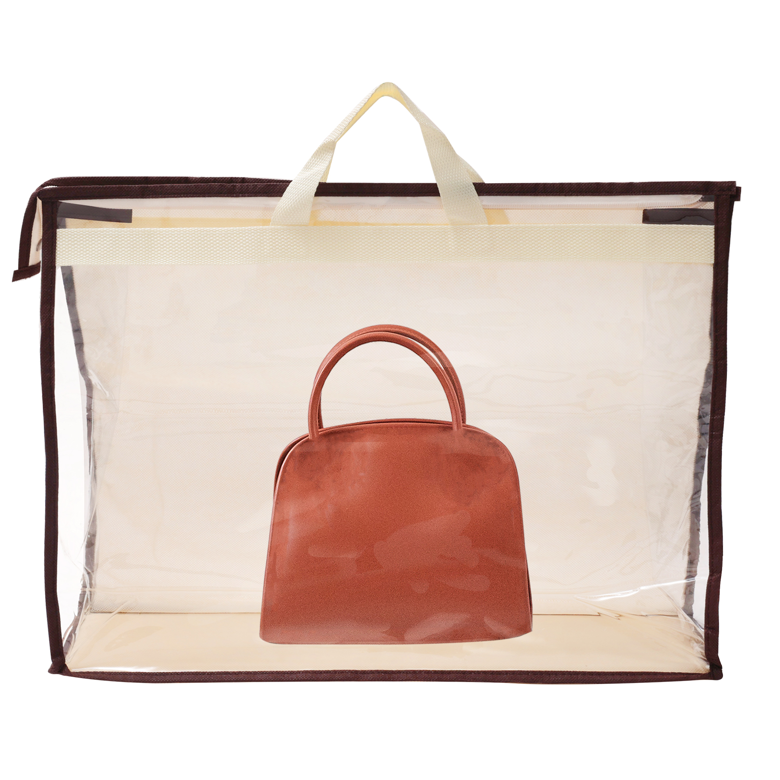Unique Bargains Handbag Dust Purse Storage Organizer Cover 15.35"x4.92"x13.39" Beige