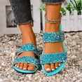 thumbnail image 6 of Bxsruta Glitter Strap Slide Sandals with Cushioned Footbed, Sparkling Casual Beach Shoes for Women's Summer Wardrobe, 6 of 8