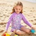 thumbnail image 5 of Lanbubble Girls 3 Piece Swimsuit Set Long Sleeve Rash Guard Tankini Bathing Suits Beach Swimwear 3-4 Years, 5 of 8