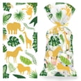 thumbnail image 3 of Kearding 120 piezas Hawaii Leaf Gift Bag Candy Snacks Animal Party Packaging Bolsa de embalaje con lazos Decoración de boda Almacenamiento y organización del hogar, 3 of 6