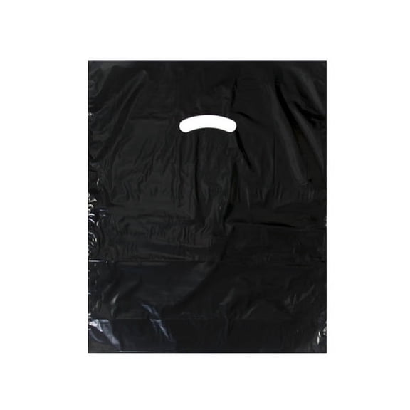 Pack Of 1000, 12" x 15" Solid Black Super Gloss Recycled Plastic Bags 1.25 Mil Made in USA