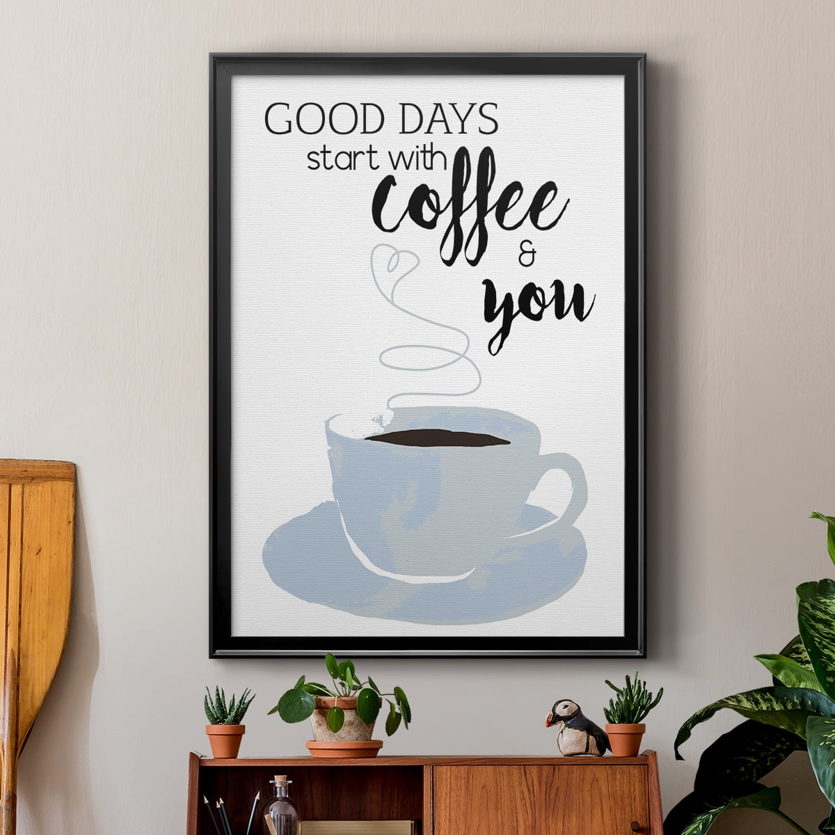 Start With Coffee & You Premium Framed Print - Ready to Hang