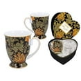 thumbnail image 2 of Carmani 12oz Tea & Coffee Mug Set of 2, William Morris Fancy Decorative Cups, finest Porcelain Coffee Mug,Packed in a Heart Shaped Box, Ready-to-Gift Cups Set of 2, 2 of 2