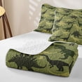 thumbnail image 4 of Homewish Jungle Camo Dinosaur Twin Quilt Set,Retro Wildlife Twin Coverlet Set,Green,2-Piece, 4 of 7