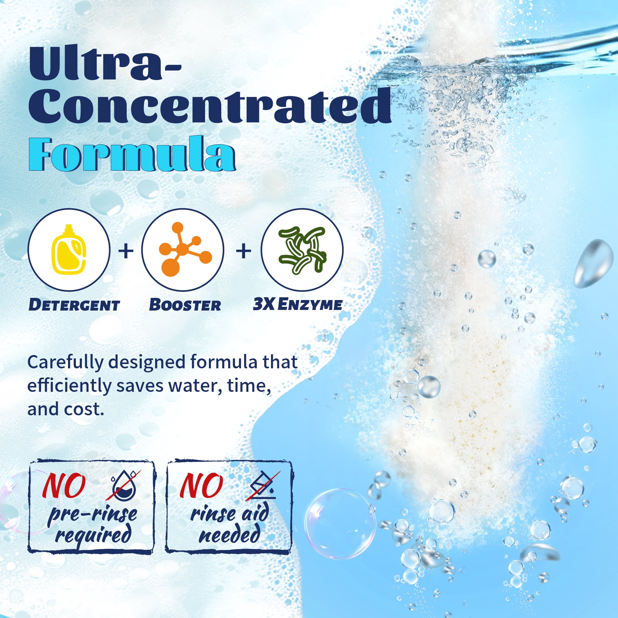 Dishwasher Detergent Powder + Booster, 90 Loads | Plastic-Free, Natural & Eco-Friendly Dishwasher Soap, Concentrated Plant-Based Enzymes - Cuts Grease & Grime, No Water Spots (Fragrance-Free)
