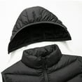 thumbnail image 4 of Zedker Men's Hooded Puffer Vest Winter Warm Quilted Sleeveless Padded Down Outerwear Lightweight Full Zip Jackets with Pockets Black L, 4 of 6