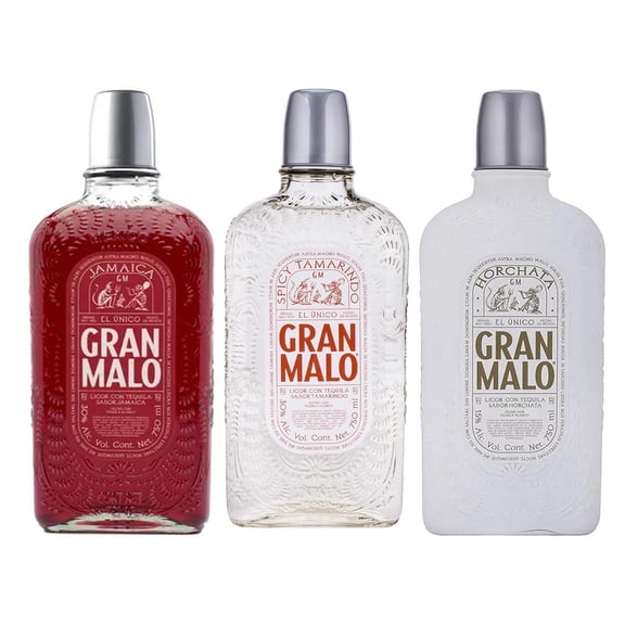 Licor de Tequila Gran Malo Tamarindo+Horchata+Jamaica 750 ml