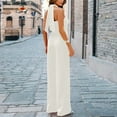 thumbnail image 4 of ABATAB Summer Jumpsuits for Women Dressy Casual One Piece Outfits Halter Sleeveless Wide Leg Long Pants Party Clubwear Rompers, 4 of 4
