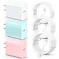 thumbnail image 1 of Cargador Chamer USB C de 20 W para iPhone 14/13/12/11 con 3 cables, 1 of 7