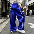 thumbnail image 6 of Tsesme Women’s Satin Track Pants Elastic Waist Straight Long Pants with Drawstring Loose Fits Soft Daily Casual Bottoms with Pockets, 6 of 7