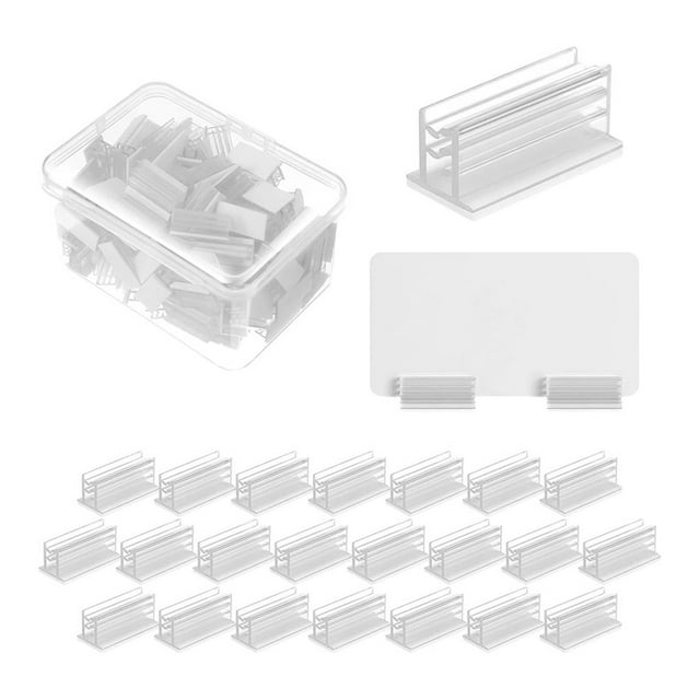 100 Protectores de Estornudos Autoadhesivos, Paneles Acrílicos, Soportes para Etiquetas de Nombre para Escritorios, Clips Adhesivos para Letreros de Tickets.
