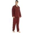 thumbnail image 2 of YUSHOW Mens Flannel Pajamas Set Cotton Plaid Pjs Button Down Warm Soft Lounge Sleepwear Size L, 2 of 7