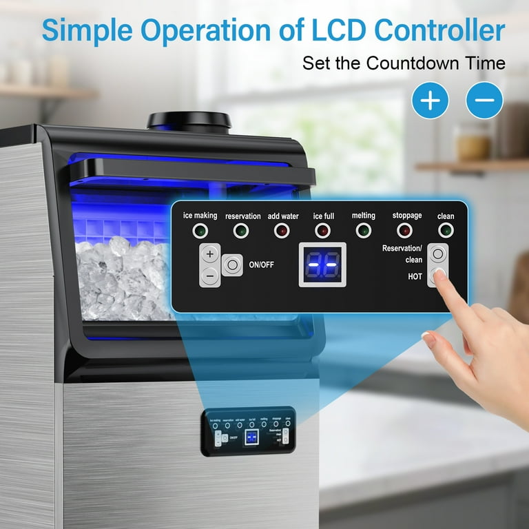 Tittla 70lbs/24H Commercial Ice Maker Machine,Stainless Steel Under Counter ice Machine,37LBS Storage Capacity for Restaurant Home Bar