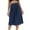 Blue, variant on 2023 Women Casual Cotton Linen Skirts Frill Tie Waist A-Line Midi Skirt With Pockets Vacation Holiday Female Dailywear