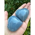 thumbnail image 2 of Angelite Gemstone Hearts, Polished Angelite Puffy Hearts, Angelite Palm Stone, Angelite Heart (10 Hearts）, 2 of 9