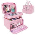 thumbnail image 1 of Bolsa organizadora de accesorios de costura SINGER de doble capa rosa, 1 of 8