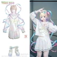thumbnail image 2 of Disfraz de Cosplay de KAngel oversize para niña, zapatos de Lolita, abrigo, falda, uniforme, peluca, Bikini de Halloween, faldas láser, peluca de cinta, 2 of 5