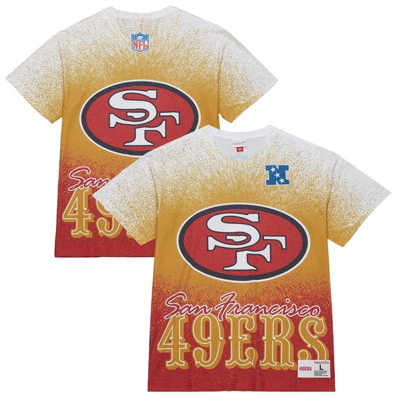 Men's Mitchell & Ness  White San Francisco 49ers Team Burst Vintage Logo T-Shirt