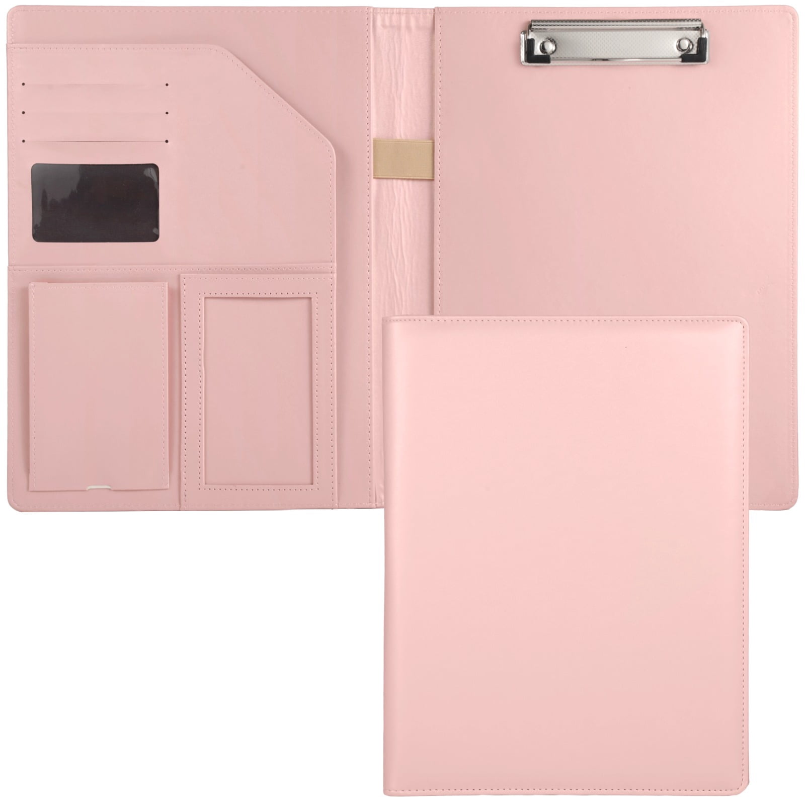 PU Leather Padfolio with Clipboard, 2-Pack Professional Office Portfolio & Document Organizer for A4 Letter Size Notepads
