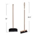 thumbnail image 3 of Creative Co-Op Beech Wood Broom & Standing Metal Dust Pan, Natural & Black, 3 of 3