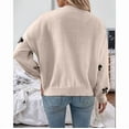 thumbnail image 6 of Women'S Y2K Print Sweater Crewneck Long Sleeve Drop Shoulder Knit Pullovers Sweaters Khaki L, 6 of 7