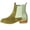 Green Boots for Women, variant on Mixed Material Chelsea Boots Women Suede Croc Print Elastic Low Heel Booties Green 38