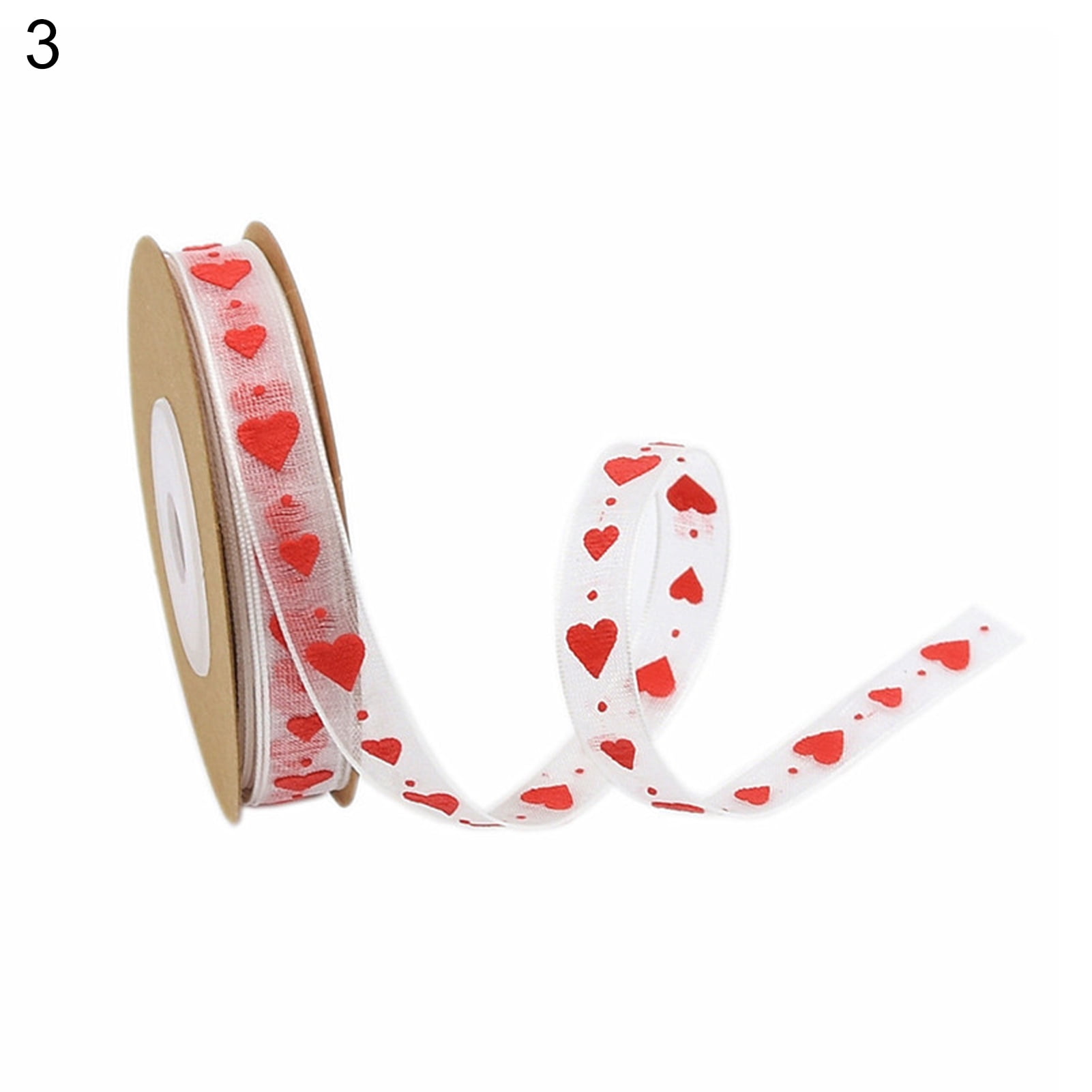 Yirtree 1 Roll Hearts Ribbon - Valentine's Day Mother's Day Satin Ribbon,  Printed Heart Ribbons for Gift Wrapping, Wedding Birthday Party  Decorations, Crafts DIY Supplies 