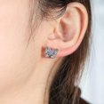 thumbnail image 3 of Pendientes De Aro De Plata De Ley S925 Para Mujer Post Multcolors Zirconia Cúbica Durmiente Pendientes Hipoalergénicos Ligeros De Moda Fiesta De Cumpleaños Judío, 3 of 5